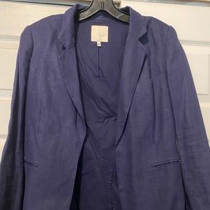 Joie linen blazer size 10 navy blue